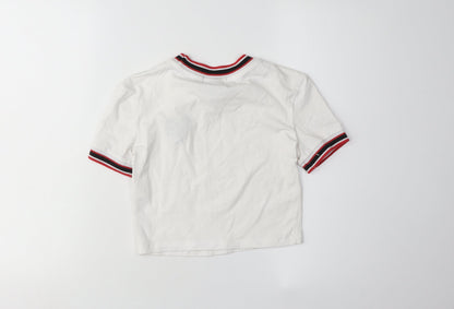 Bershka Disney Ringer T-Shirt, Unisex Adults, White, S