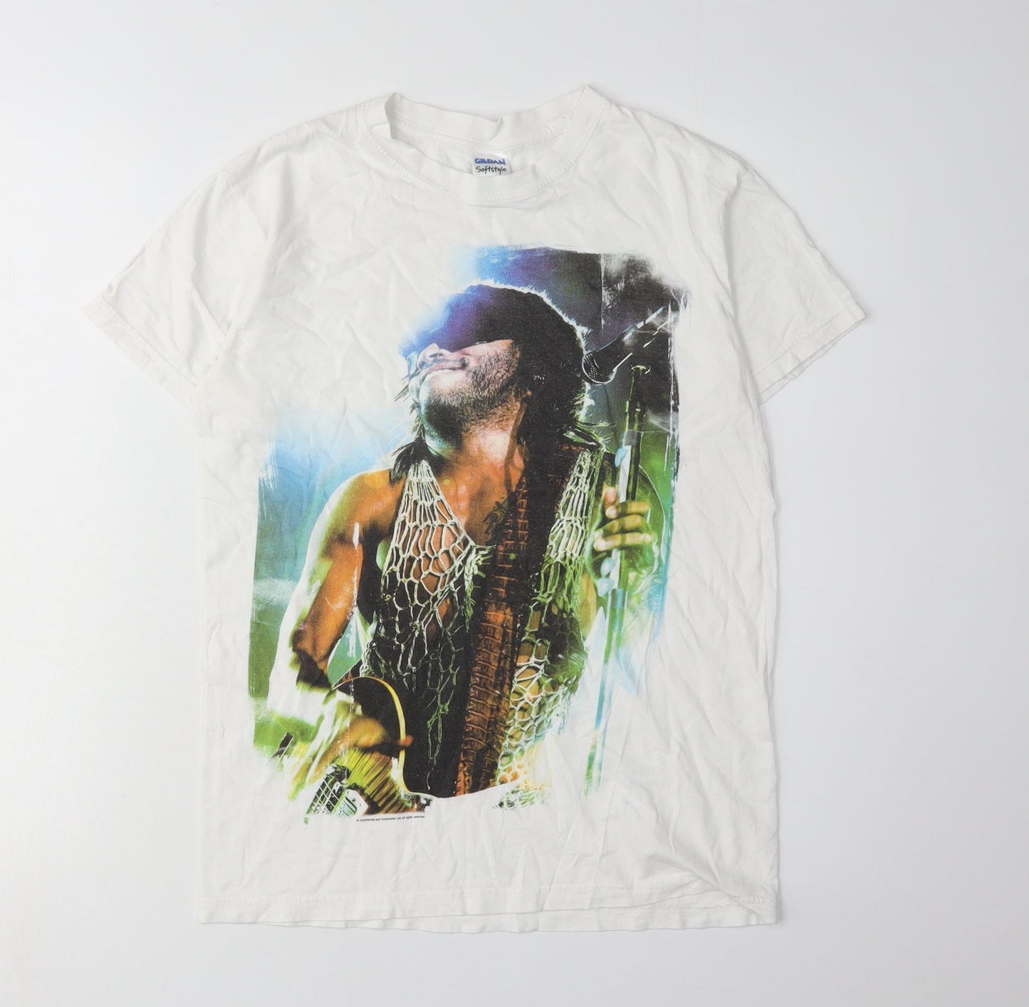 Mens UK Size S Gildan White  T-Shirt