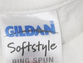 Mens UK Size S Gildan White  T-Shirt