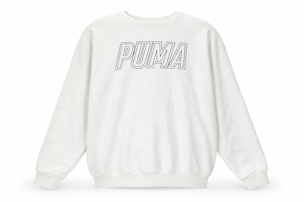 Womens UK Size L PUMA White Pullover Sweatshirt