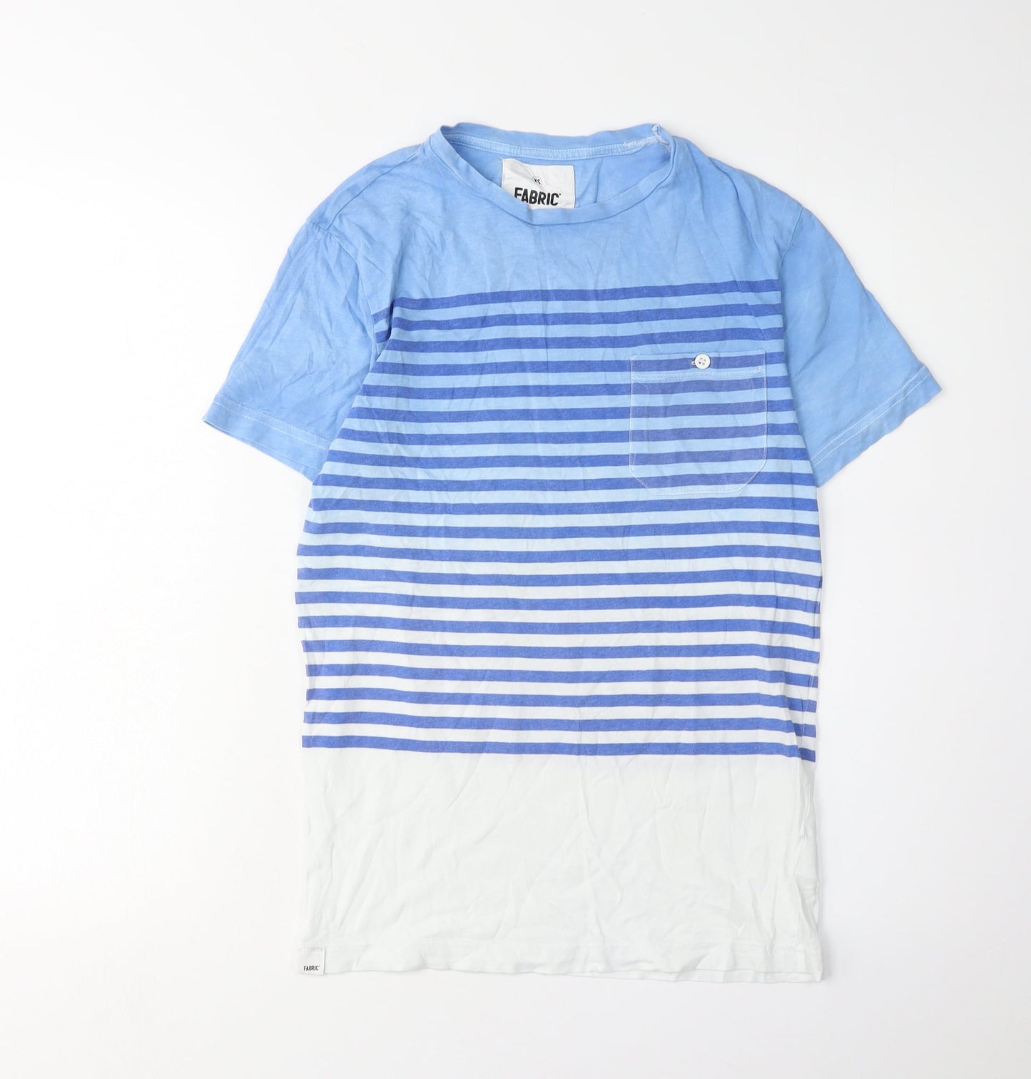 Fabric Men's Blue Striped XS Crew Neck T-Shirt