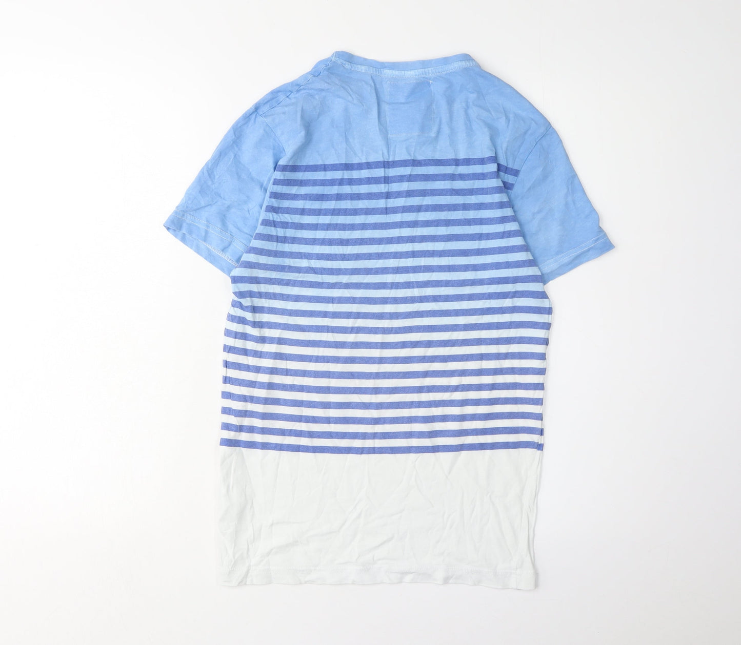 Fabric Men's Blue Striped XS Crew Neck T-Shirt