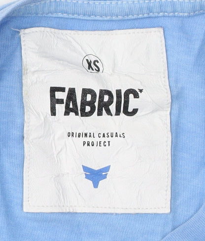 Fabric Men's Blue Striped XS Crew Neck T-Shirt