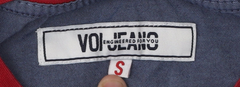 Voi Jeans Men's Red Crew Neck Pocket T-Shirt Size S