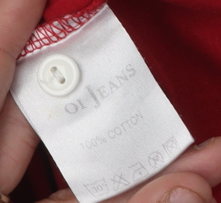 Voi Jeans Men's Red Crew Neck Pocket T-Shirt Size S