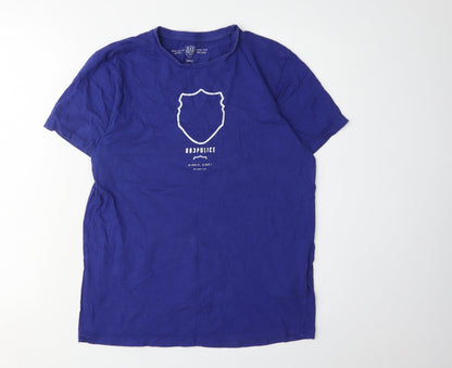 Police Men's Blue S T-Shirt, Short Sleeve, Logo Accent