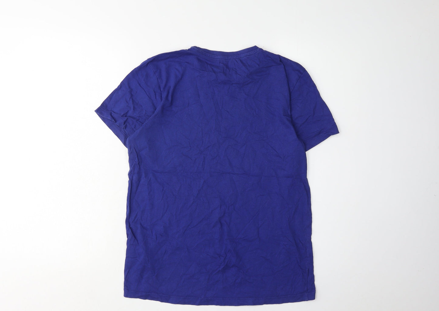 Police Men's Blue S T-Shirt, Short Sleeve, Logo Accent