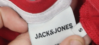Jack & Jones Red Men's Small Crew Neck T-Shirt