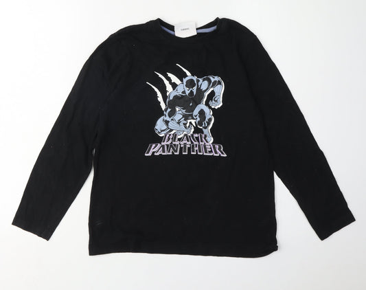 Marvel Boys Black Panther T-Shirt, Black, 10-11 Years, Pullover