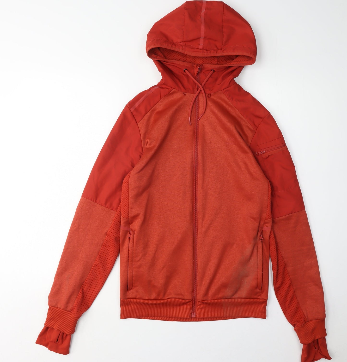 Mens UK Size S DECATHLON Red Full Zip Hoodie