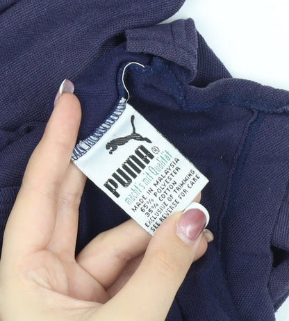 Puma Men's Blue Polo Shirt Size 42 Solid Casual