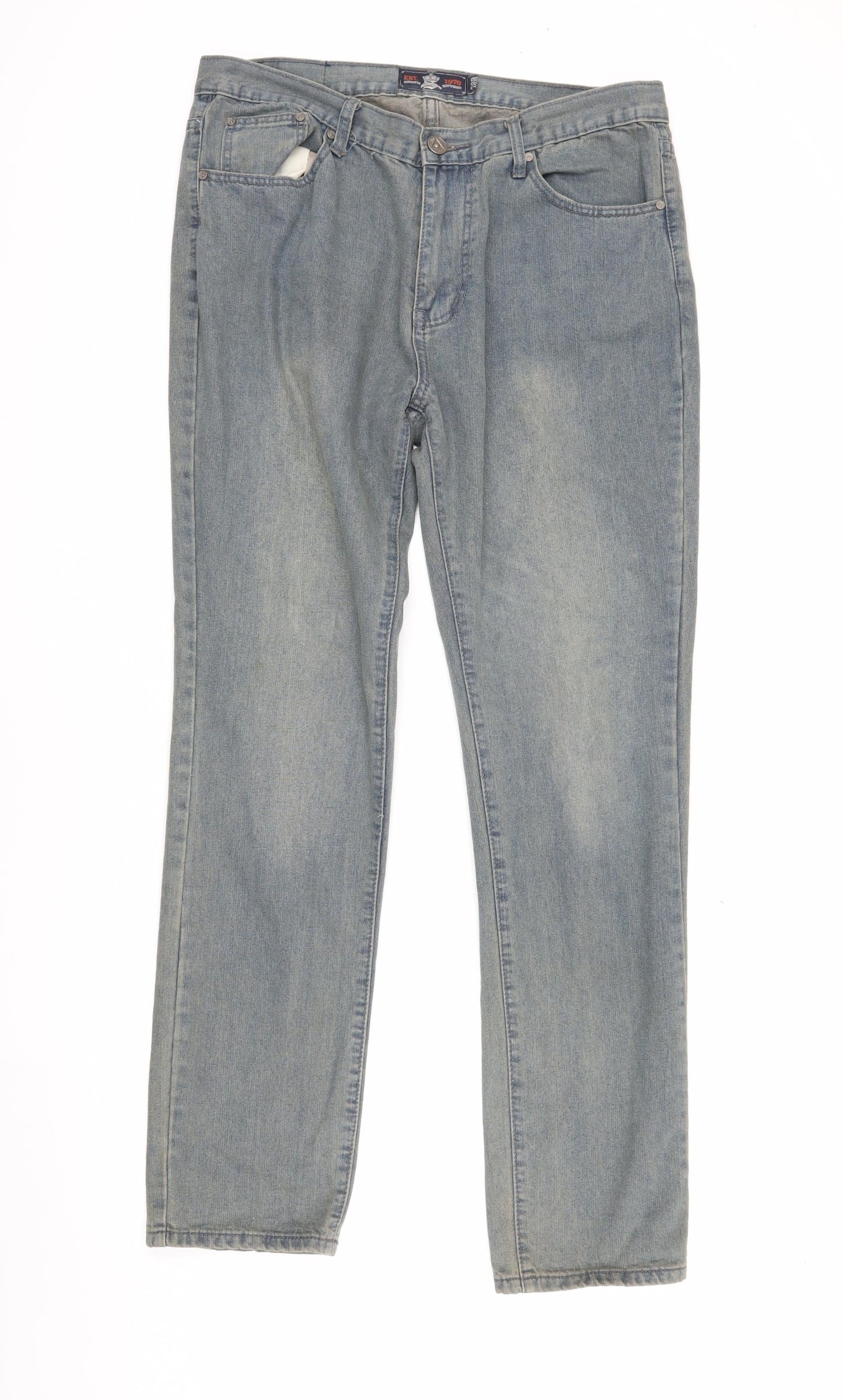 Mens UK Size 36R Soulstar Regular Fit Straight Blue Jeans