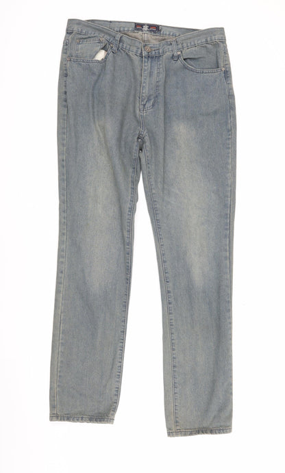 Mens UK Size 36R Soulstar Regular Fit Straight Blue Jeans