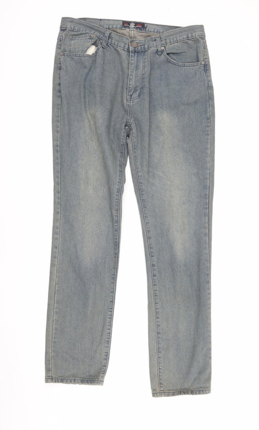 Mens UK Size 36R Soulstar Regular Fit Straight Blue Jeans