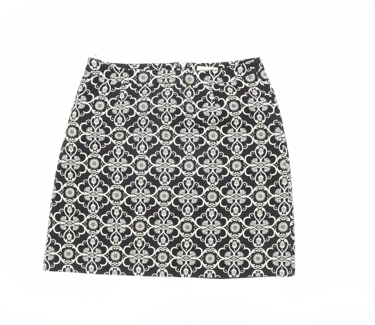 Monsoon Women's Black Geometric Knee-Length Pencil Skirt - Size 12