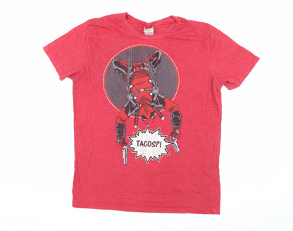 Marvel Men’s Deadpool Red Graphic Tee Medium