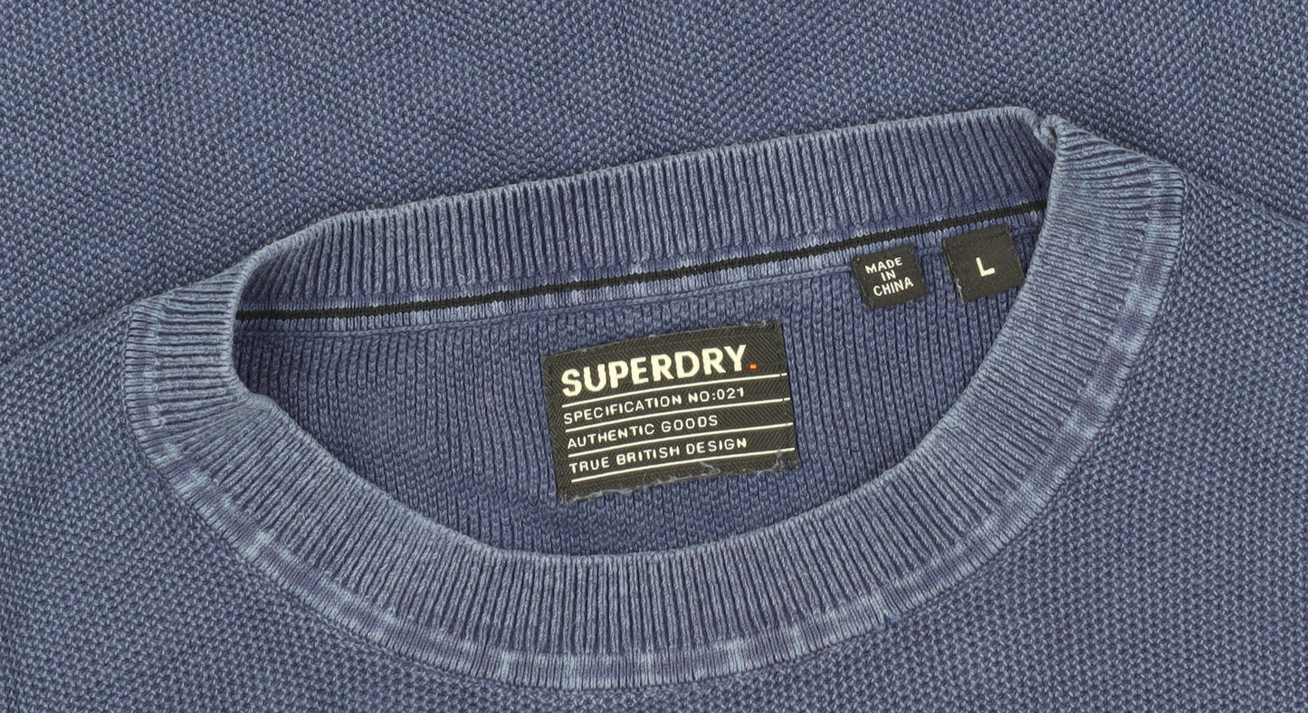 Superdry Men's Blue Crew Neck Pullover Jumper L