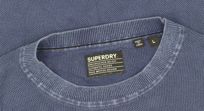 Superdry Men's Blue Crew Neck Pullover Jumper L