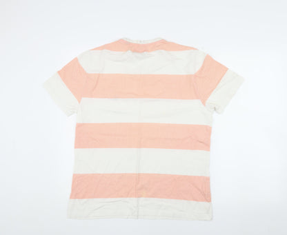 Penguin Men's XL Pink Striped T-Shirt, Crew Neck