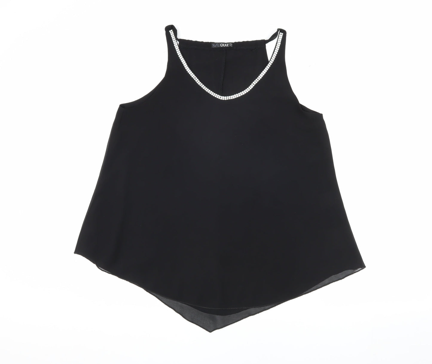 Quiz Women's Black Beaded Tank Top Size 16