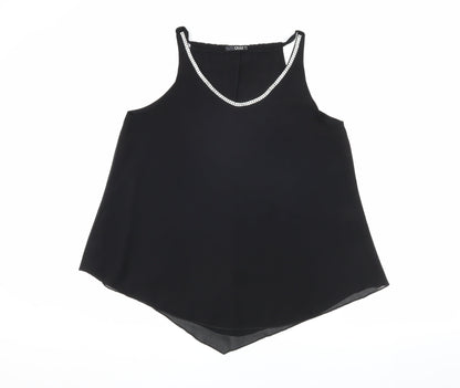 Quiz Women's Black Beaded Tank Top Size 16