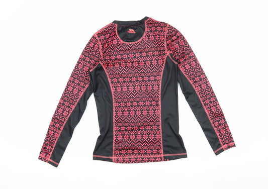 Trespass Women's Black Pink XS Long Sleeve Active Top