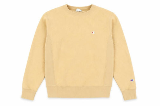 Front view of Champion unisex beige pullover sweatshirt xs