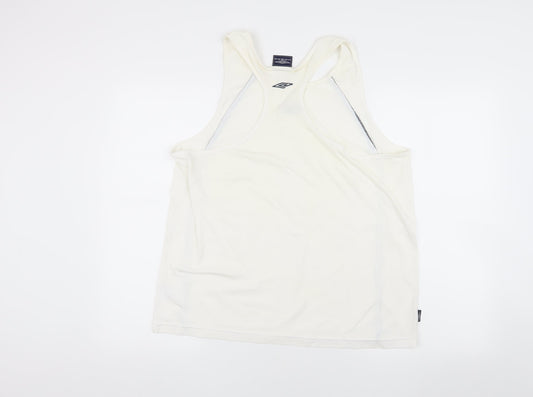 Umbro Men's White Gym Tank Top - L, Jersey Style