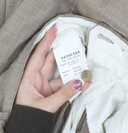 Selected Men's Beige Trousers Size 38