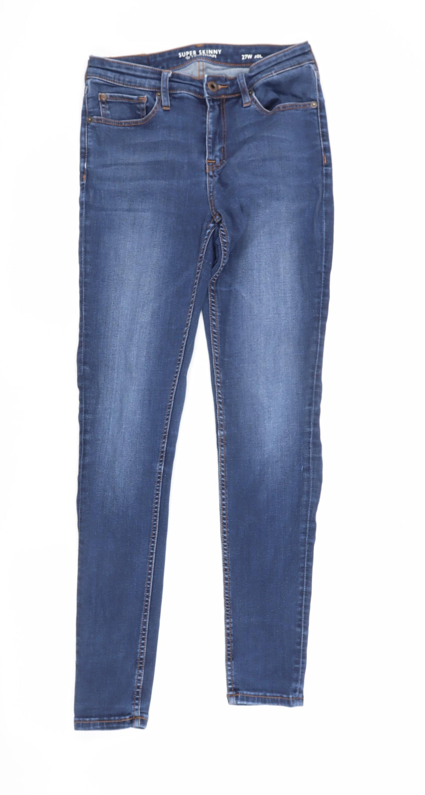 Jack Wills Men's Blue Skinny Jeans, Size 27, Medium Wash