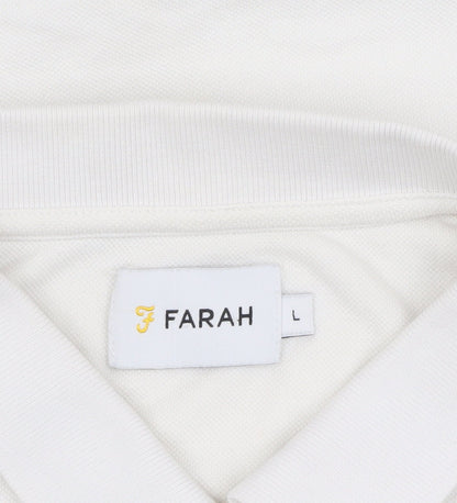 Farah Men's White Polo Shirt, Size L, Logo Accent