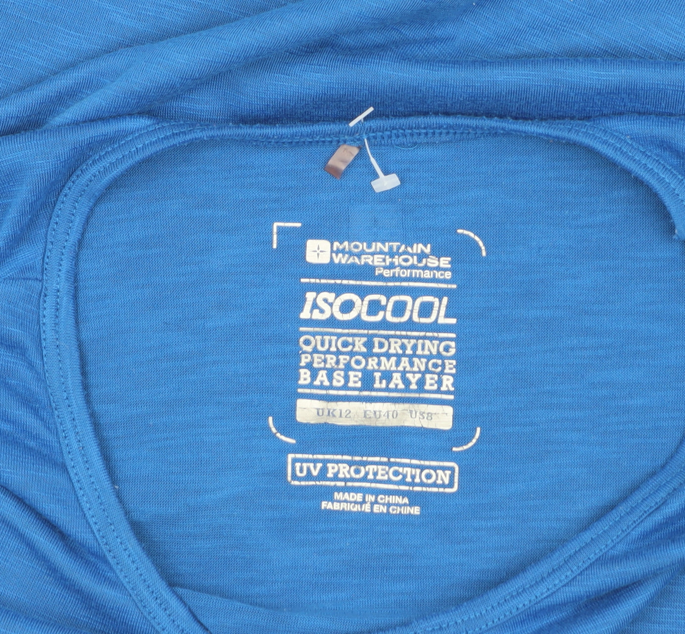 Mountain Warehouse Women's Blue T-Shirt, Size 12, Quick Dry