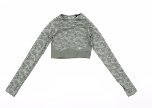 Everlast Women's Green Camouflage Crop Top Size 8