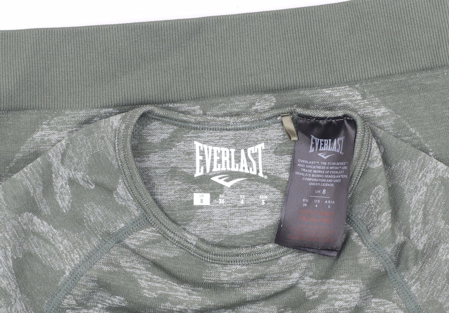 Everlast Women's Green Camouflage Crop Top Size 8