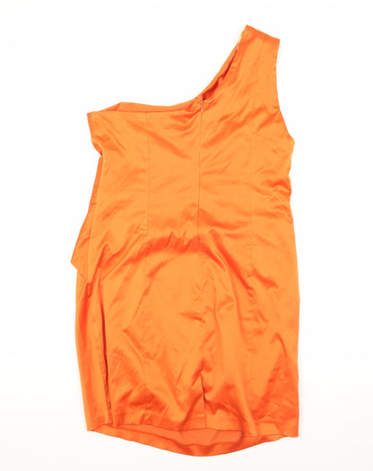 Diamond by Julien Macdonald Orange One Shoulder Dress Women Size 16