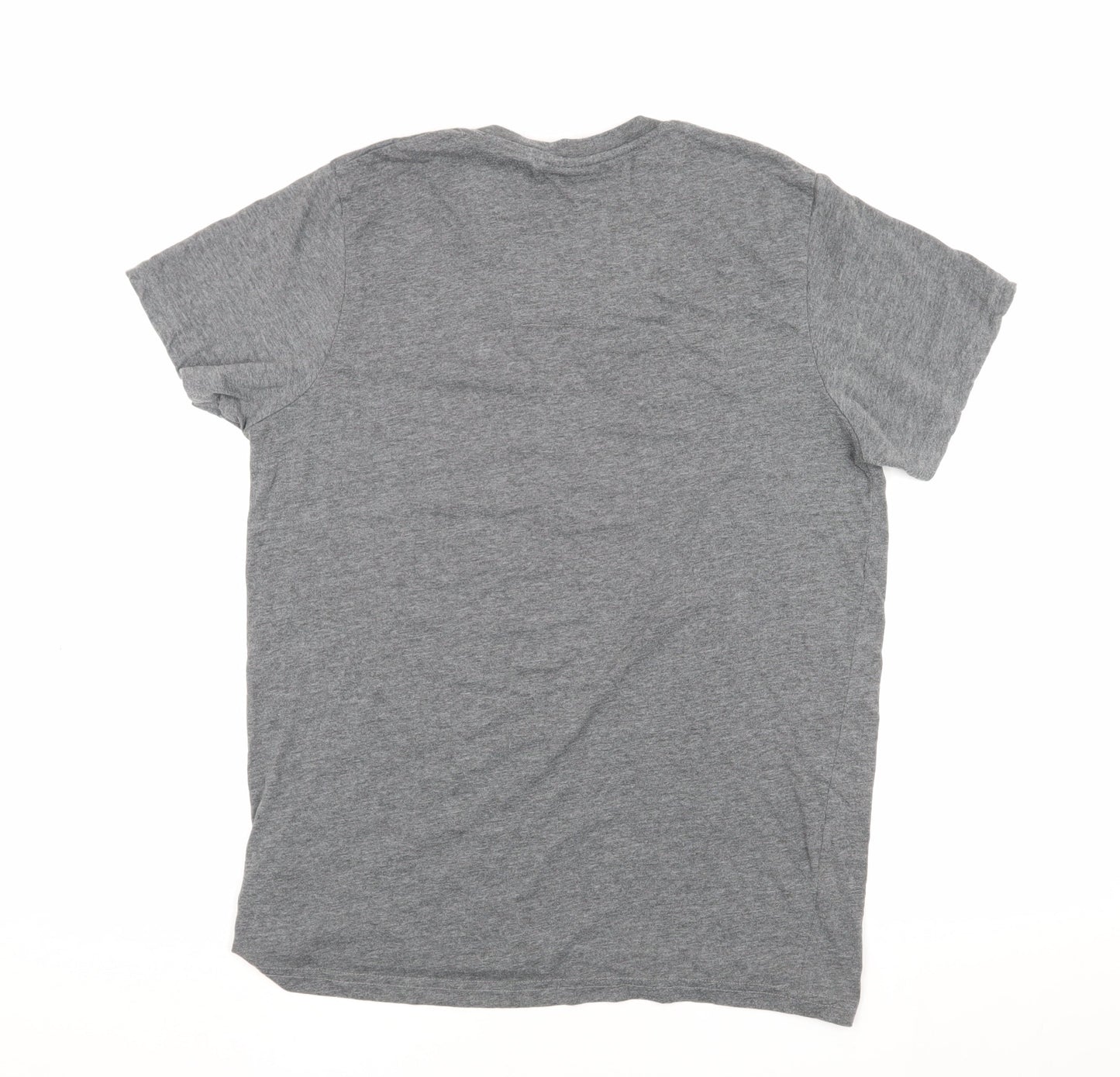 Pierre Cardin Men's Grey V-Neck Logo T-Shirt Size L