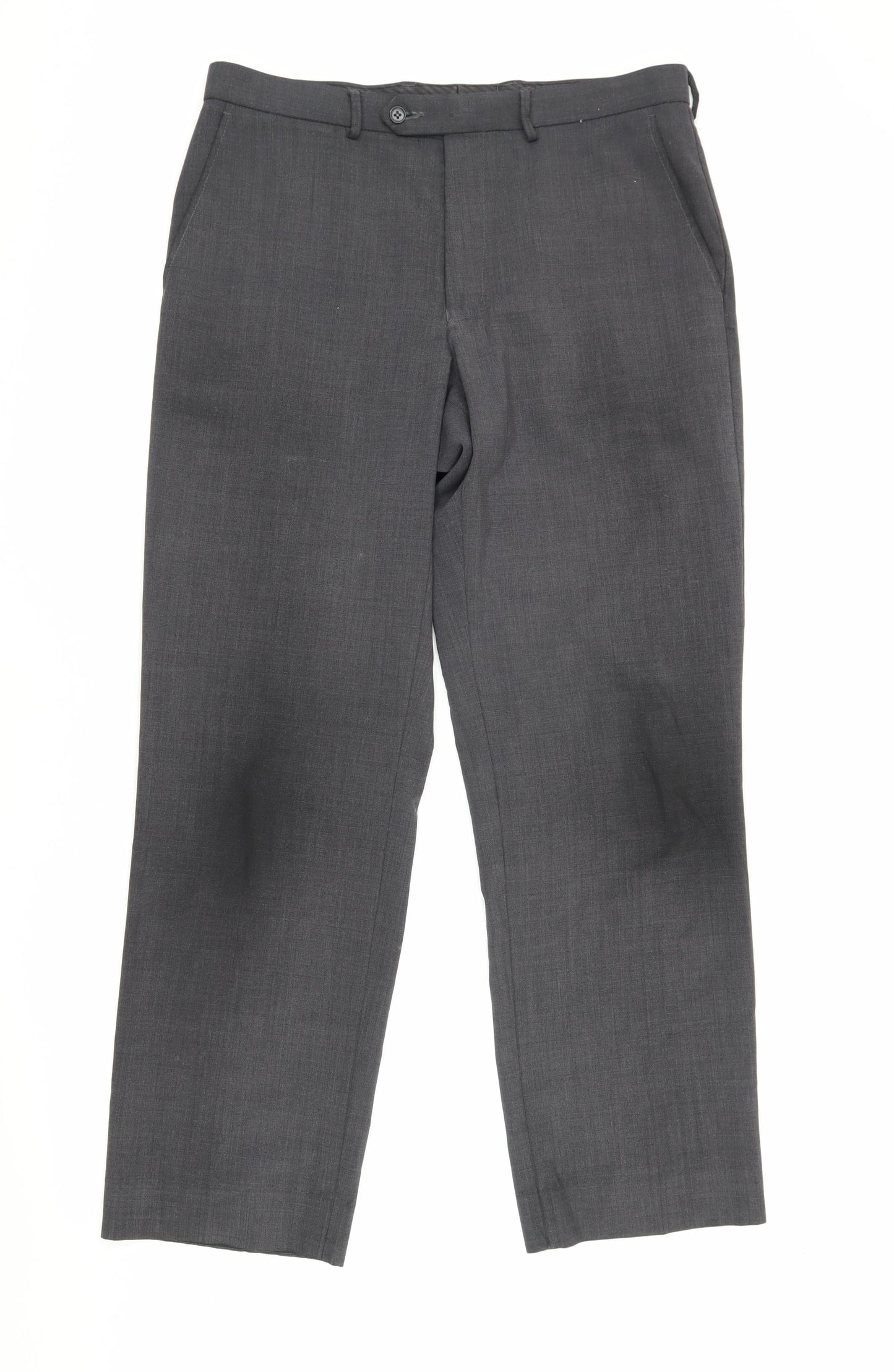 Marks and Spencer Men's Grey Wool Blend Trousers 34
