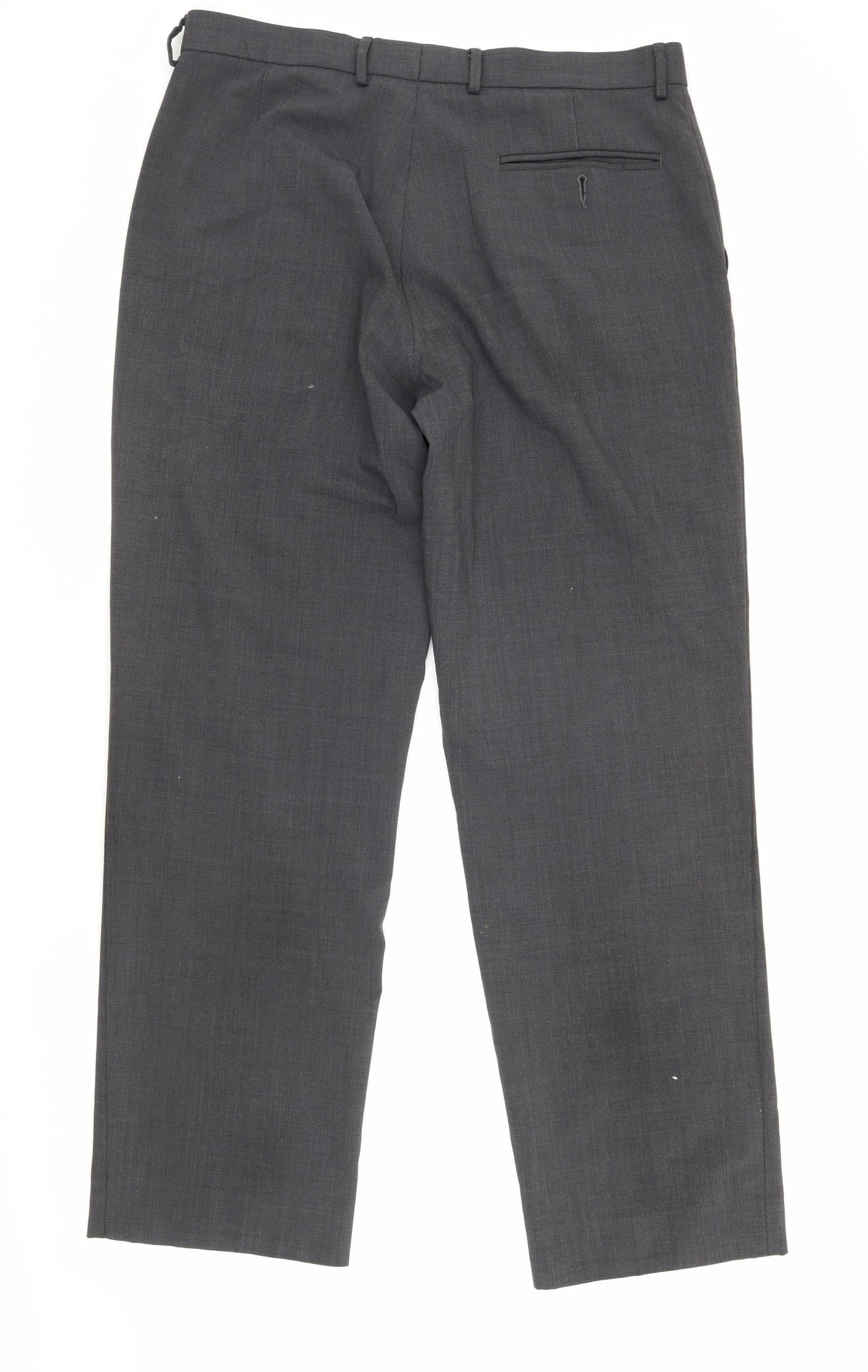 Marks and Spencer Men's Grey Wool Blend Trousers 34