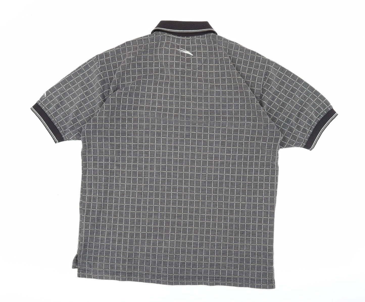 Donnay Men's Black Check Polo Shirt M Casual Golf