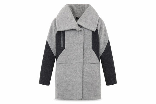 Womens UK Size 8 Label Lab Grey Overcoat