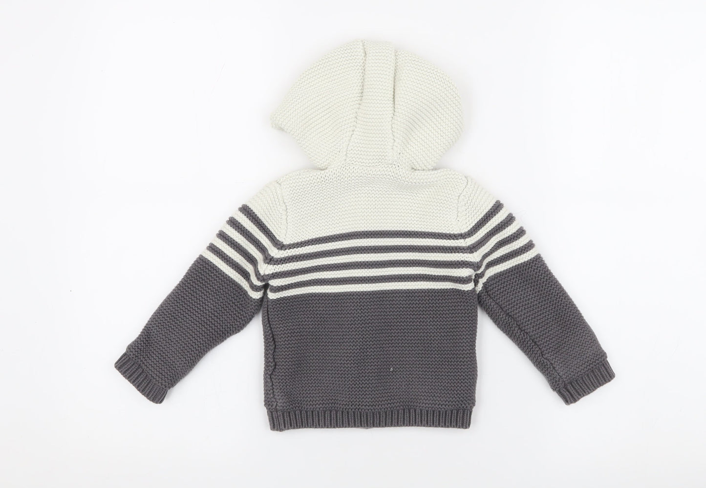 Marks and Spencer Unisex Baby Cardigan, Grey & White, 0-3 Months