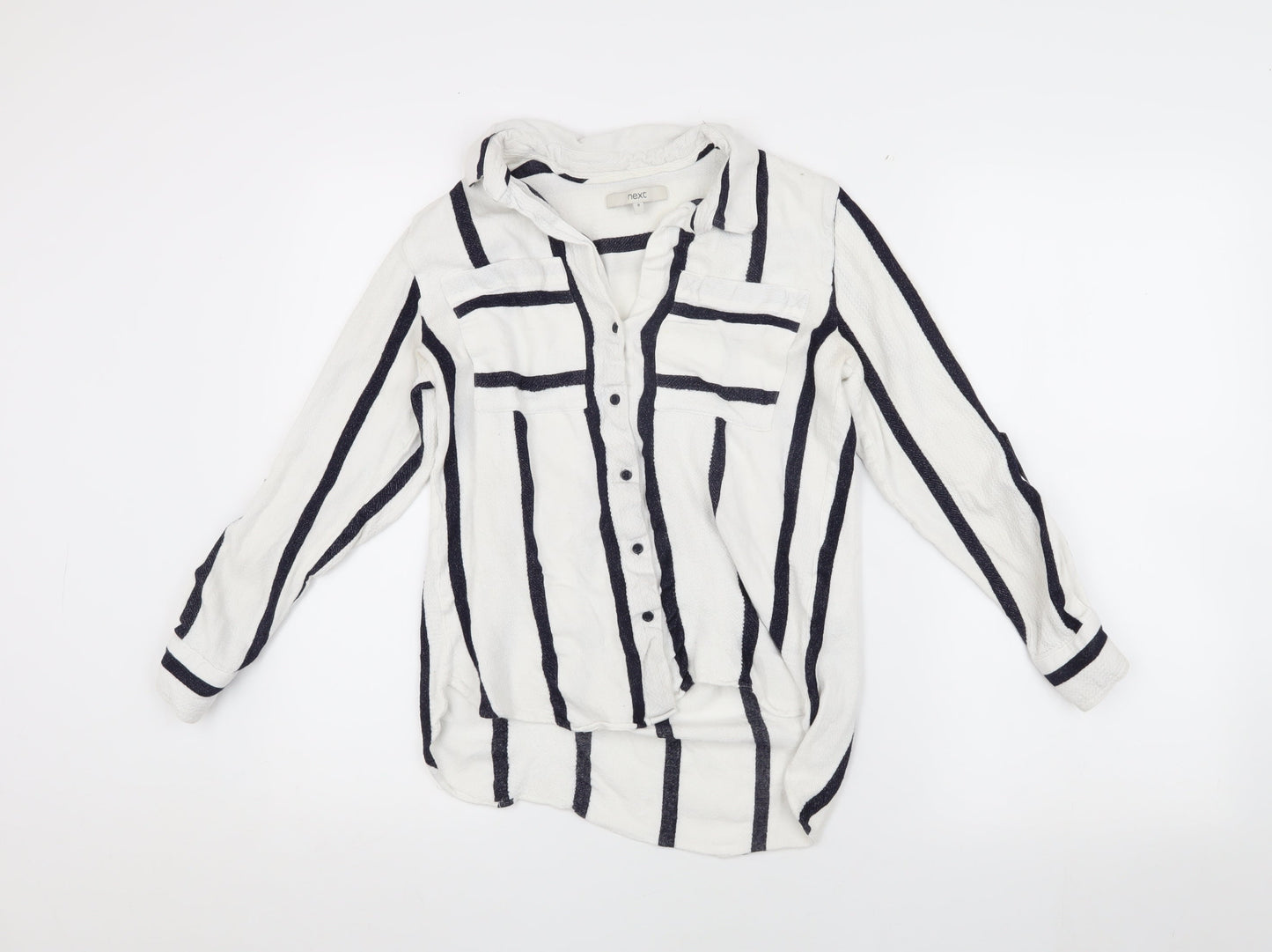 Womens UK Size 8 NEXT White Basic Button-Up
