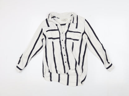 Womens UK Size 8 NEXT White Basic Button-Up