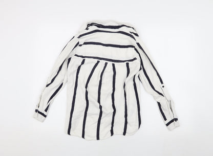 Womens UK Size 8 NEXT White Basic Button-Up