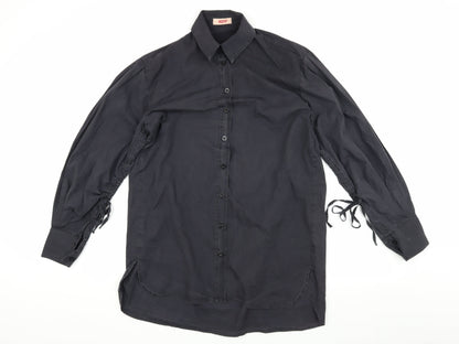 Womens UK Size 10 Misspap Black Basic Button-Up