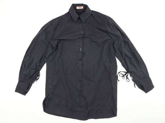 Womens UK Size 10 Misspap Black Basic Button-Up