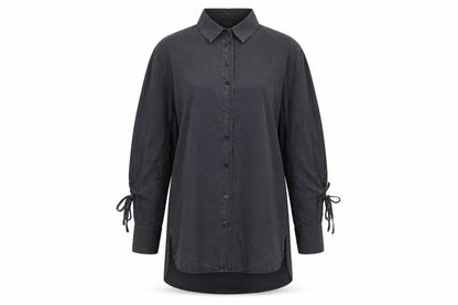 Womens UK Size 10 Misspap Black Basic Button-Up
