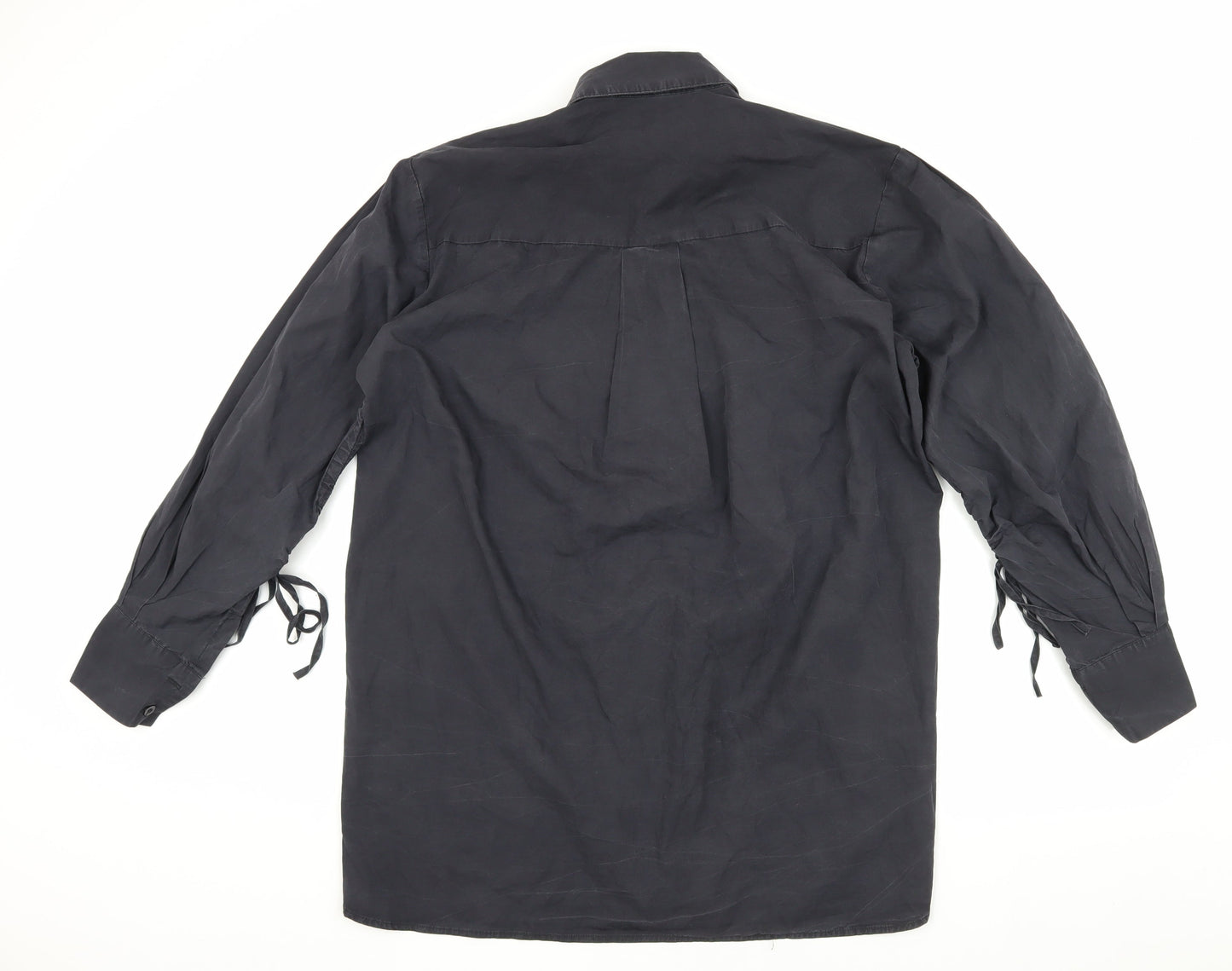 Womens UK Size 10 Misspap Black Basic Button-Up