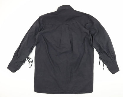 Womens UK Size 10 Misspap Black Basic Button-Up