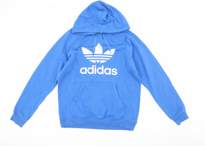 Adidas Men's Blue Pullover Hoodie M Logo Graphic